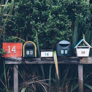 Six mailboxes on one post